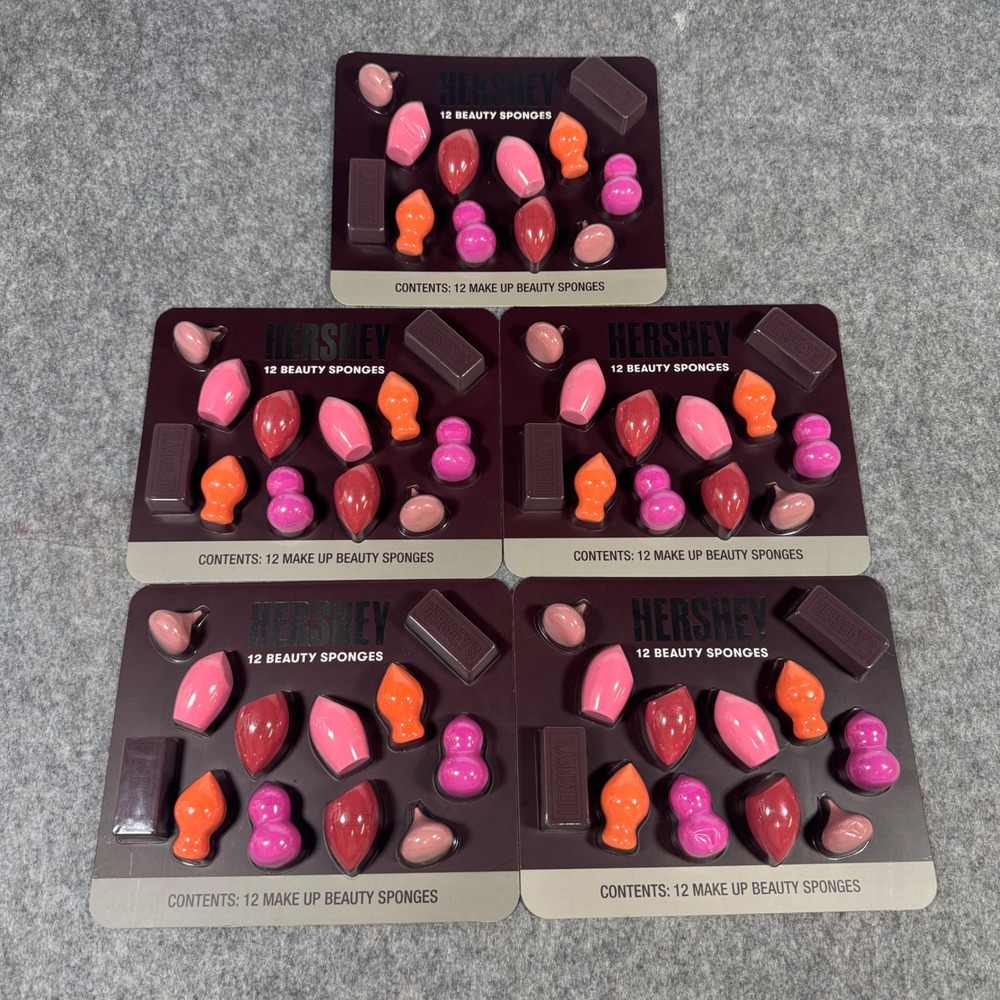 Lot of 5 Hershey 12 Beauty Sponges Taste Beauty Candy Shaped Makeup Blenders Set